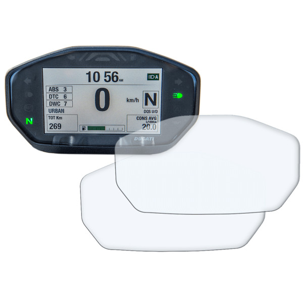 R&G Dashboard Screen Protector Kit for Ducati Monster 797 '14-, 821 '14-, 1200 '14-, 1200S '17-, 1200R '17-,  Supersport(S) '17-'20, Supersport 950 '21-, Hypermotard 950 (SP/RVE) '19-, Panigale V2 '20-, Monster 950 (+) '21- & Streetfighter V2 '22-